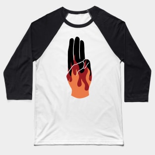 Fire Mockingjay Salute -  Hunger Games Baseball T-Shirt